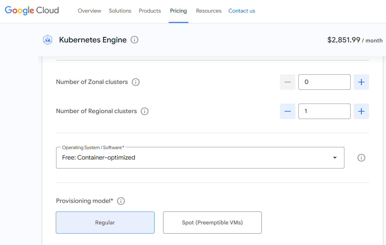 GKE Regional Cluster Price